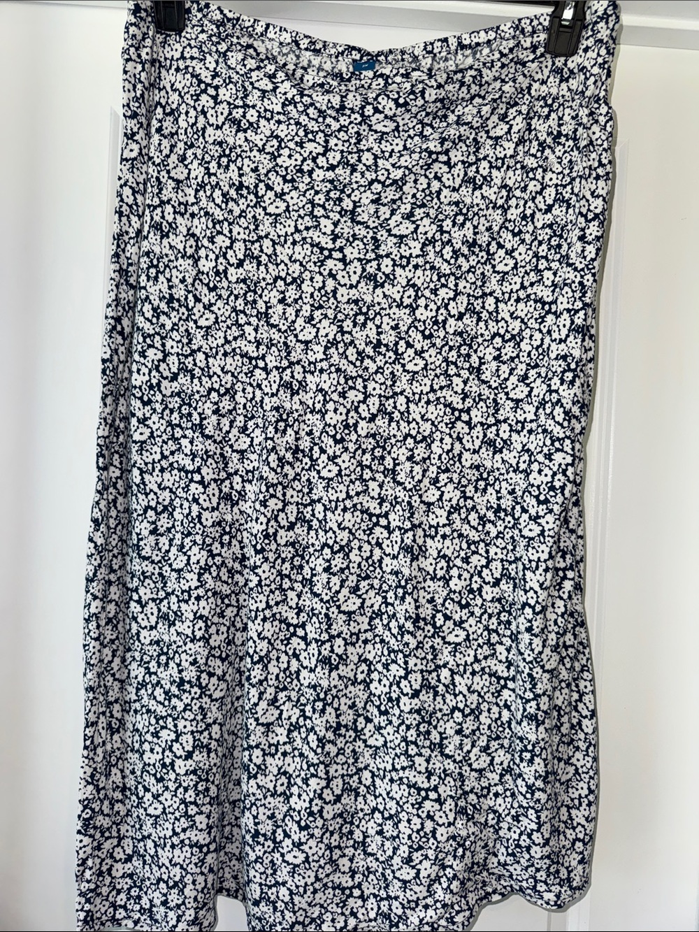 Old Navy Navy and White Floral Midi Skirt